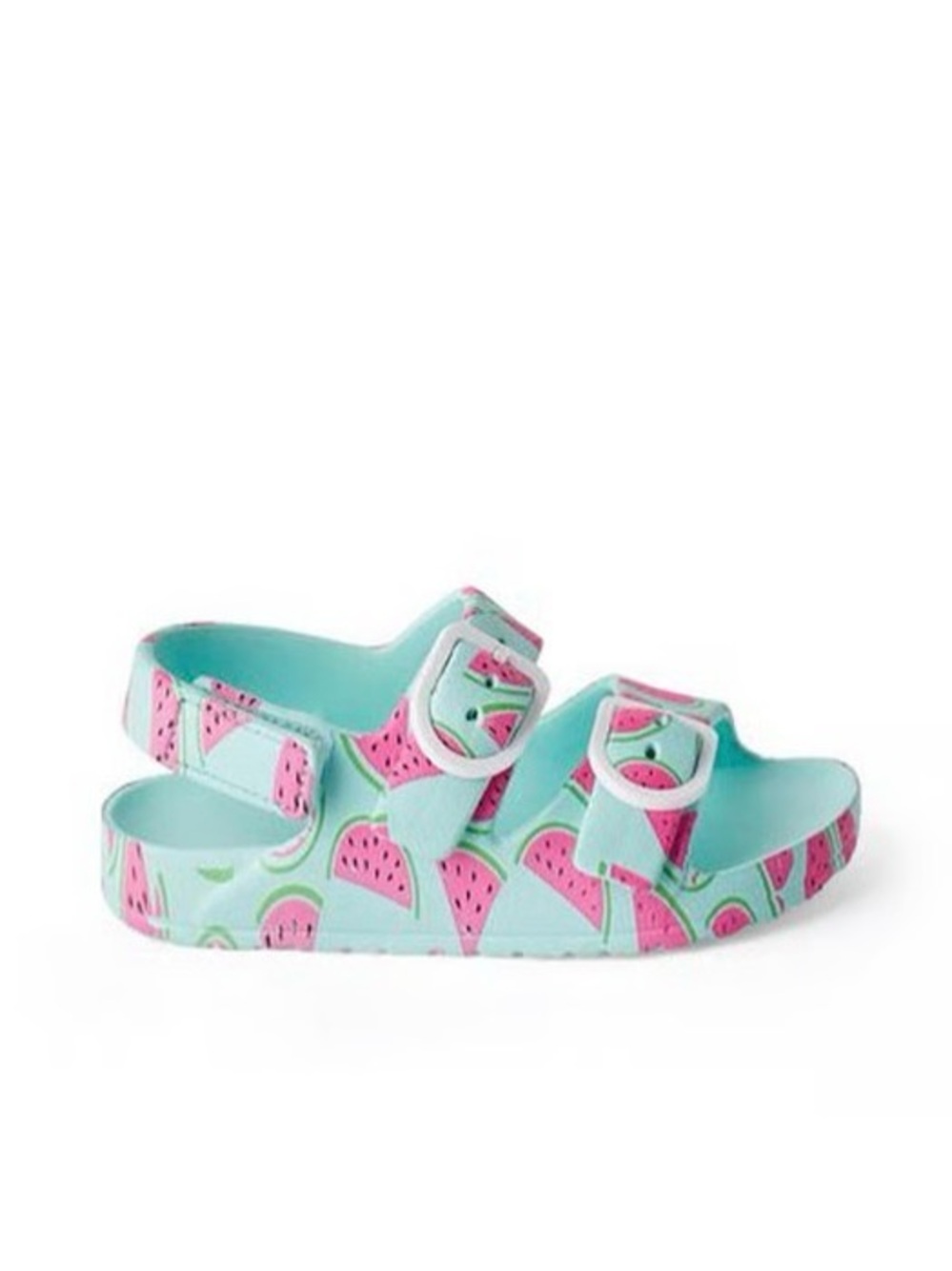 George Aqua and Pink Watermelon Print Kids Sandals